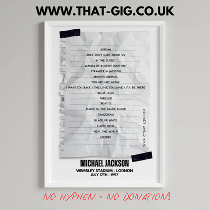 Michael Jackson Wembley 1997 - Retro Setlist