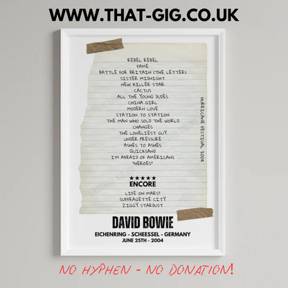 David Bowie - Germany - June 25th 2004 - Retro Setlist