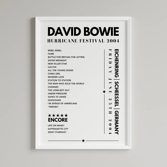 David Bowie Setlist Posters